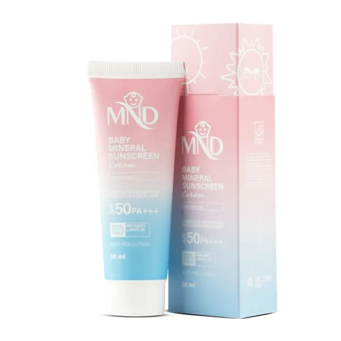 کرم ضد آفتاب فیزیکی کودک برند. ام ان دی با فاکتور حفاظتی 50 (SPF 50) حجم 50 میلی لیتر